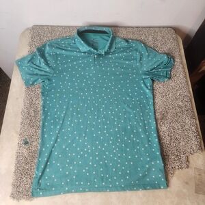Nike Dri Fit Mens Polo Golf Vapor Micro Print Green Floral Stretch Shirt Size S